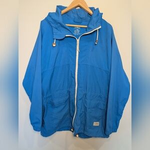 L.L. Bean Men's Size Large Vibrant Blue Windbreaker Hooded Jacket